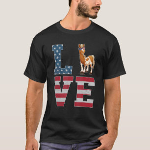 Camiseta Decoração de 4 de Julho Amor Patriótico Cavalo Ban