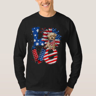 Camiseta Decoração de 4 de Julho Patriótica CÃO Shorkie AMO