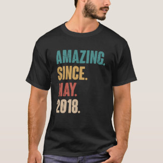Camiseta Decoração de 5 de aniversário incrível desde maio 