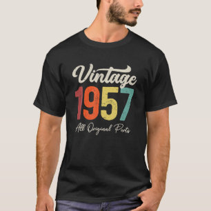 Camiseta Decoração de 66 Anos de Idade Vintage 1957 66º Ani
