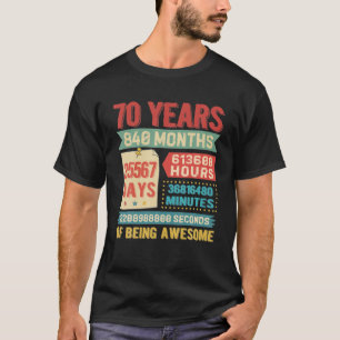 Camiseta Decoração de 70 anos de 70 de aniversário