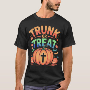 Camiseta Decoração de Abóbora Cristã de Halloween para Port