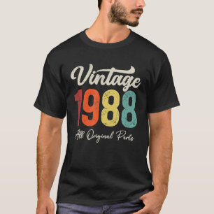 Camiseta Decoração de Aniversário de 35 Anos Vintage 1988