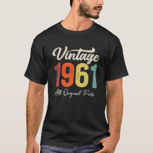 Camiseta Decoração de Aniversário de 62 Anos Antigo 1961