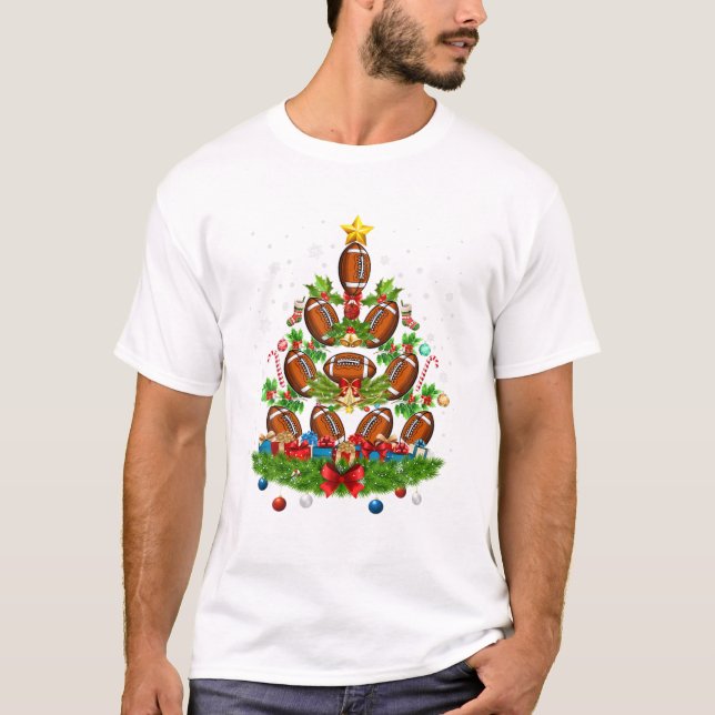 Camiseta Decoração de árvore de Natal de futebol (Frente)