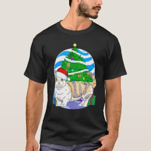 Camiseta Decoração de árvore de Natal do gato Munchkin Papa