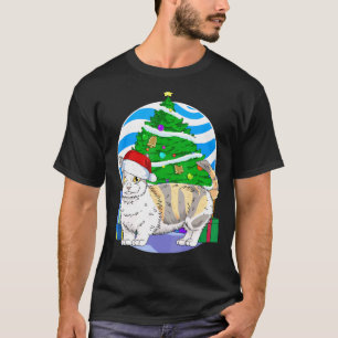 Camiseta Decoração de árvore de Natal do gato Munchkin Papa