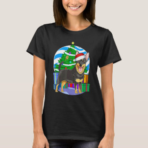 Camiseta Decoração de árvore de Natal do Papai Noel do cão 