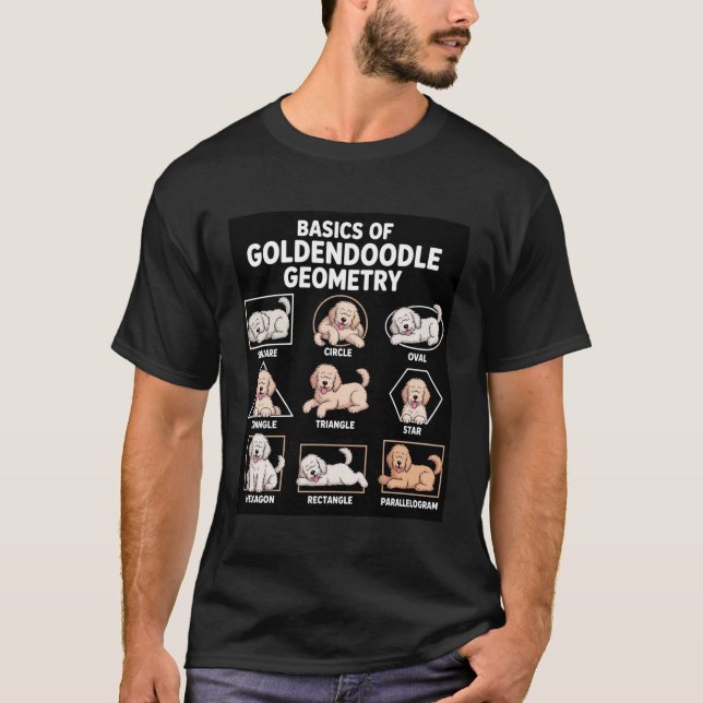 Camiseta Decoração de Cachorro Geometria Matemática Goldend (Frente)
