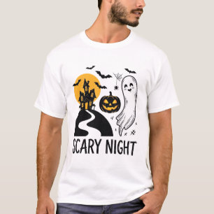Camiseta Decoração de Casa Assombrada de Halloween Noturna