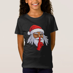 Camiseta Decoração de festa de Natal do Papai Noel afro-ame