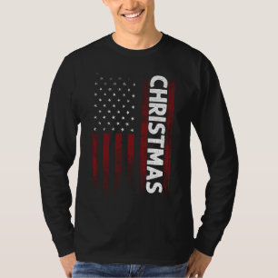 Camiseta Decoração de Natal da Bandeira Americana para um F