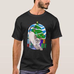 Camiseta Decoração de Natal de árvore de Natal do Papai Noe
