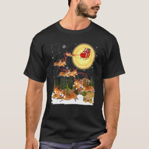 Camiseta Decoração de Natal de Trenó de Corgi Galês Santa C