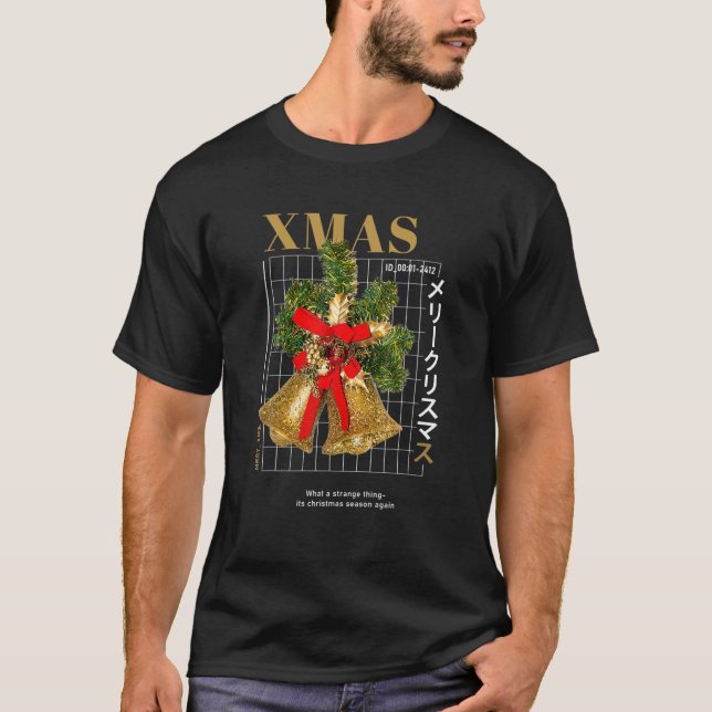 Camiseta Decoração de Natal Moderno da Estética da Rua Xmas (Frente)
