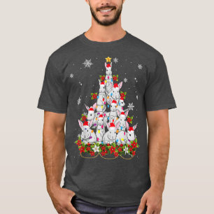 Camiseta Decoração de Ornamento de Árvore de Natal Coelho