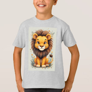 Camiseta Decoração de quarto de bebê leão de desenho animad