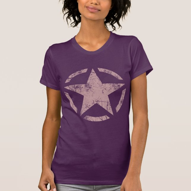 Camiseta Decoração do estilo do estêncil da estrela (Frente)