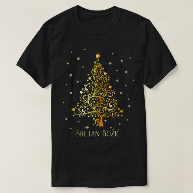 Camiseta Decoração do Ornamento da Árvore Croata de Natal (Frente do Design)