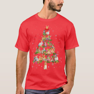 Camiseta Decoração do Ornamento da Árvore de Natal do Coelh