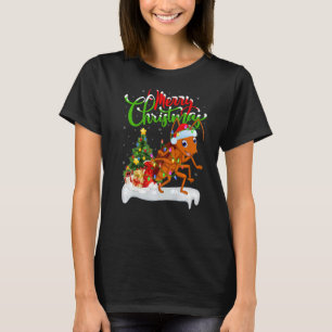 Camiseta Decoração do Xmas das Baratas Papais noeis Cristo 