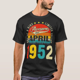 Camiseta Decorações de 70º Aniversário Abril 1952 Homens Mu