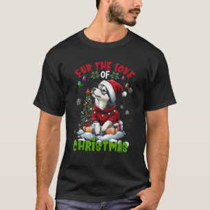Camiseta Decorações De árvore De Natal Do Malamute Do Alasc