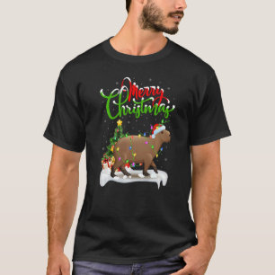 Camiseta Decorações de Capybara Xmas Papais noeis Capybara 