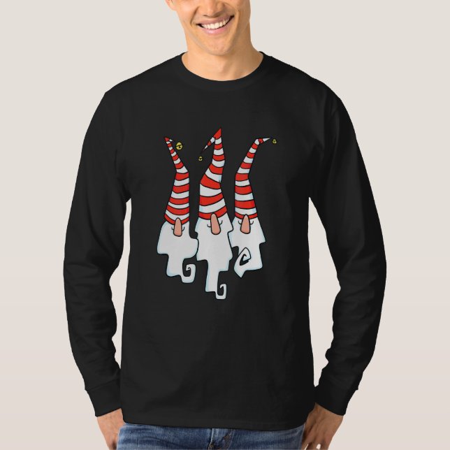 Camiseta Decorações de Jardim de Natal (Frente)