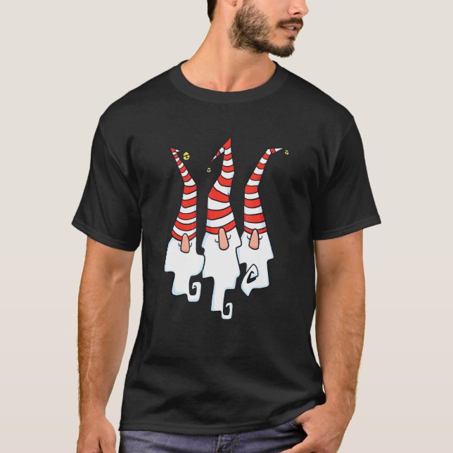 Camiseta Decorações de Jardim de Natal (Frente)