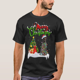 Camiseta Decorações de Natal Cachorro Pointer Alemão de Cab