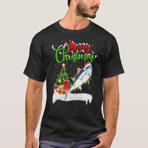 Camiseta Decorações de Natal de Atum Santa Atum Natal
