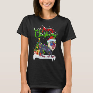 Camiseta Decorações de Natal de Babuíno Papai Noel Babuíno