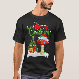 Camiseta Decorações de Natal de Cogumelo Santa Cogumelo Nat