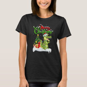 Camiseta Decorações de Natal de Jacaré Papai Noel Jacaré Na