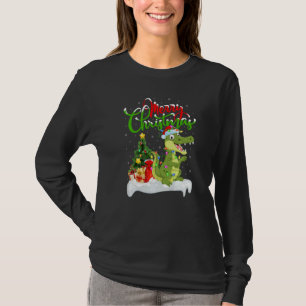 Camiseta Decorações de Natal de Jacaré Papai Noel Jacaré Na