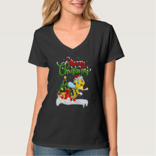 Camiseta Decorações de Natal Libélula Santa Libélula Natal