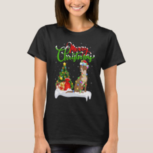 Camiseta Decorações de Natal Papai Noel Cão Bloodhound Nata
