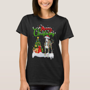 Camiseta Decorações de Natal Papai Noel Galgo Italiano Chri