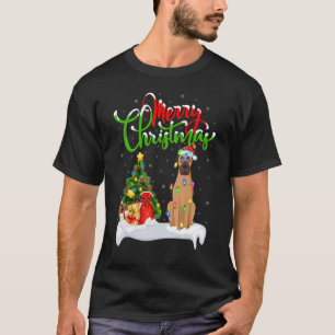 Camiseta Decorações de Natal Papai Noel Vizsla Cão Natal