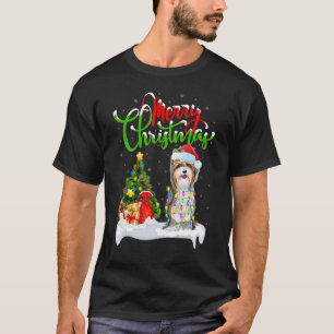 Camiseta Decorações de Natal Papai Noel Yorkshire Terrier C
