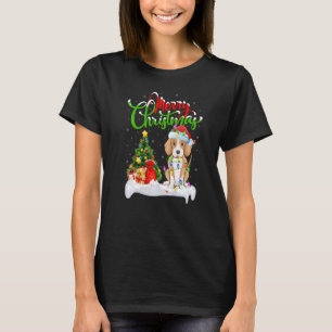 Camiseta Decorações de Natal Raposa Santa Cão de Caça Natal