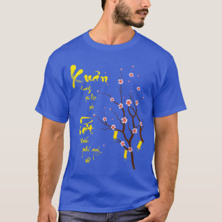 Camiseta Decorações do Ano Novo Vietnamita Feminino 2025 Xu