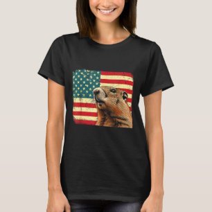 Camiseta Decorações do Dia da Marmota 2025 Bandeira dos EUA