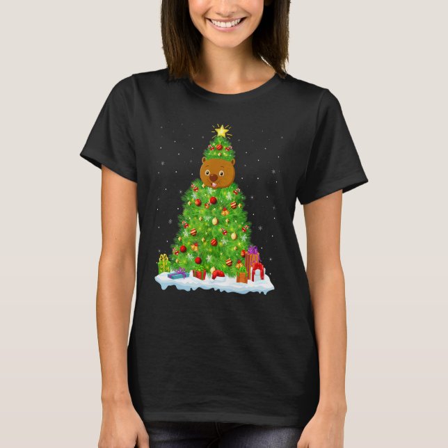 Camiseta Decorações do Natal Luzes Papais noeis Vombam Nata (Frente)