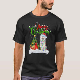Camiseta Decorações do Natal Papais noeis Pomeranianos Cach