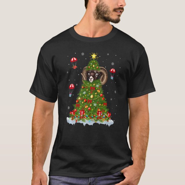 Camiseta Decorações em Árvore do Xmas Luzes Papais noeis Ch (Frente)