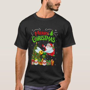 Camiseta Decorações Xmas Ilumina Papais noeis Andando Drago