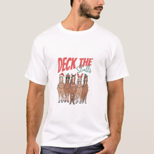 Camiseta Decore as Baias Piadas de Natal Cavalos Amantes