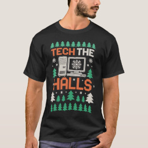 Camiseta Decore as Salas Festa de Natal de Computador Feio
